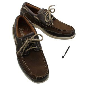 Florsheim Mens Lakeside Oxford Boat Shoes Brown Nubuck Size 9W Minimally Worn